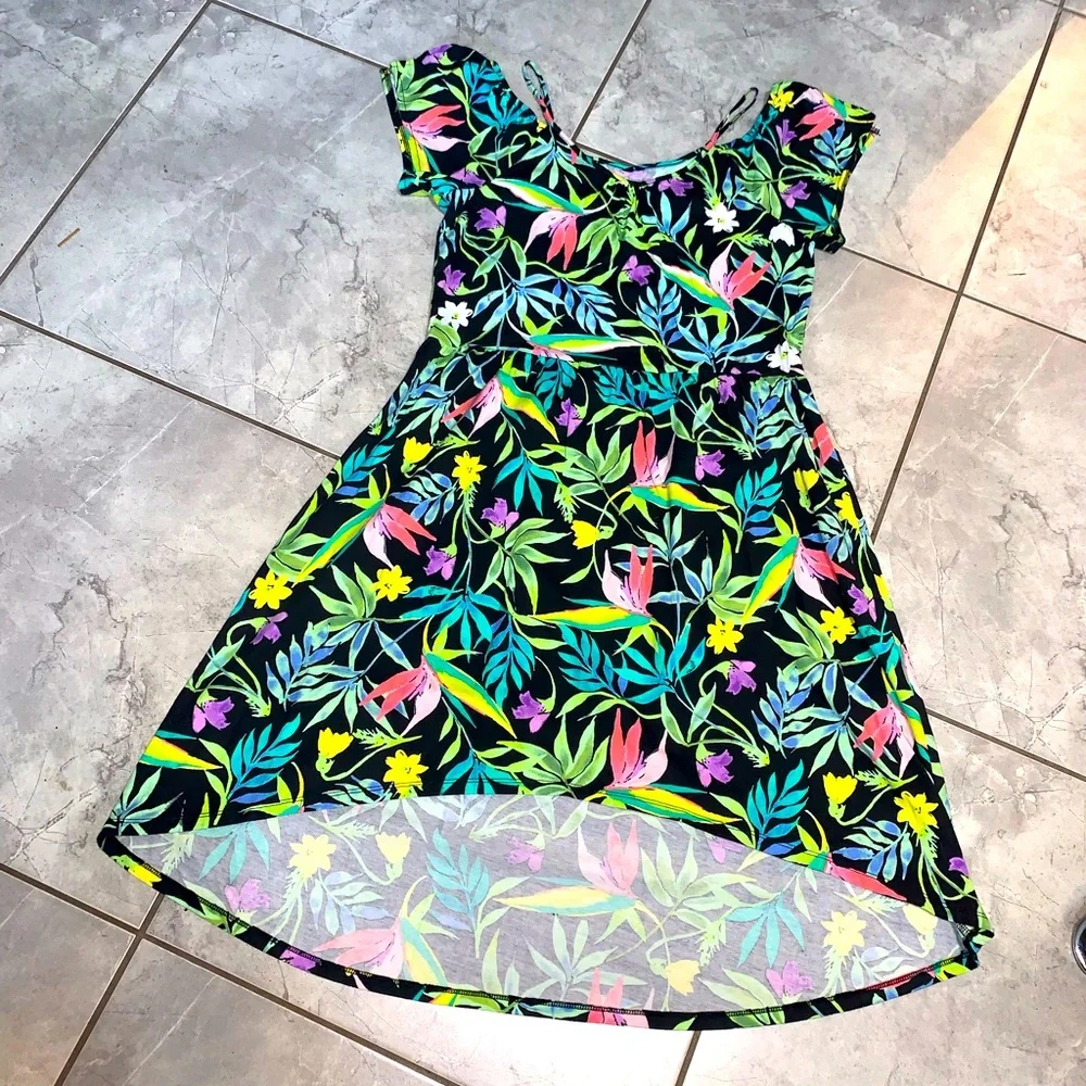 Place (children’s place) tropical dress NWOT colorful kids SZ 16 girls